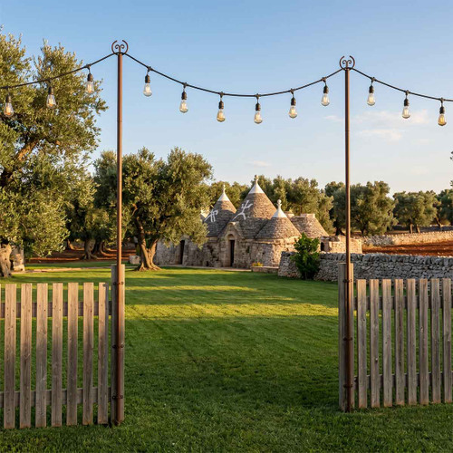 Palo Componibile 2,4m Corten per Catenarie Luminose con Picchetto