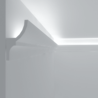 Cornice Pitturabile Stondata per Pareti Curve per Strisce LED - 2m