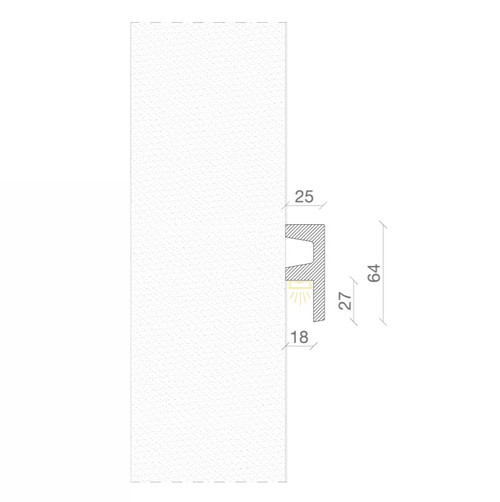 Cornice Pitturabile Stondata per Pareti Curve per Strisce LED - 2m