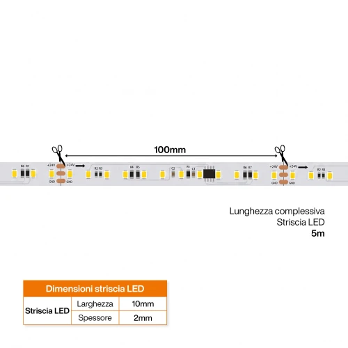 Striscia LED Digitale 24V 12W/m RUNNING Professionale IP20 - 5 metri