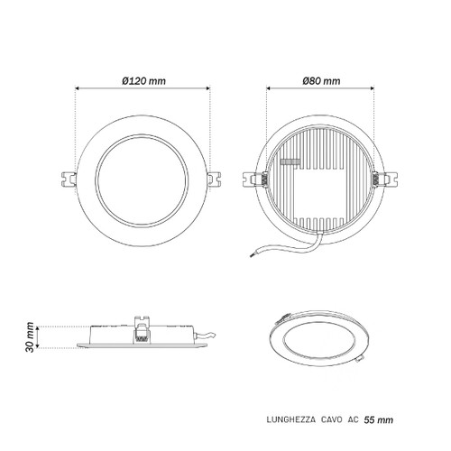 Pannello LED Rotondo 6W foro Ø100-110mm CCT Bianco Variabile - LEDISENS
