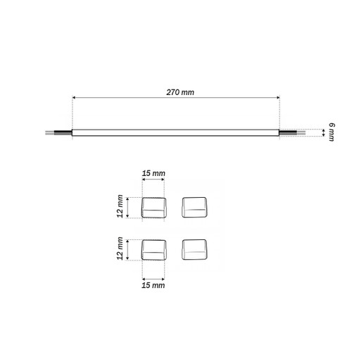 Kit Collegamento per Strisce COB Digitali 3 Cavi IP65 da 12mm da Saldare