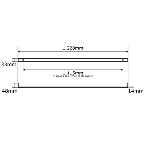 Reglette per 1 Tubo LED 120CM - Alim. UNILATERALE Reglette per 1 Tubo LED 120CM - Alim. UNILATERALE