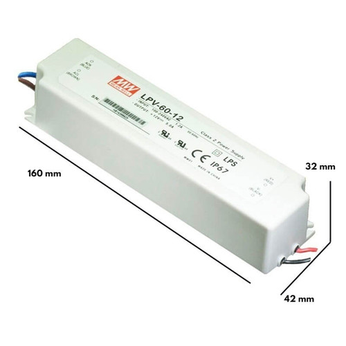 Alimentatore Meanwell 60W 12V IP67 Alimentatore Meanwell 60W 12V IP67