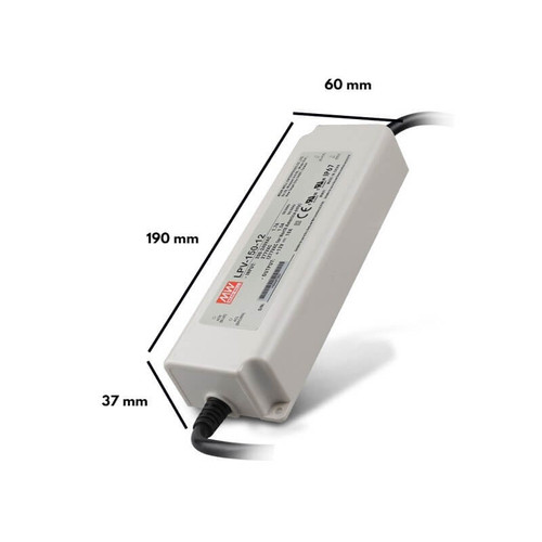 Alimentatore Meanwell 150W 12V IP67 Alimentatore Meanwell 150W 12V IP67