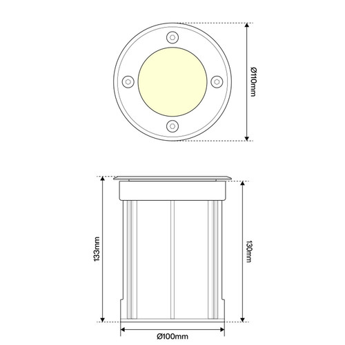 Faro interrato Tondo con base GU10 Faro interrato Tondo con base GU10
