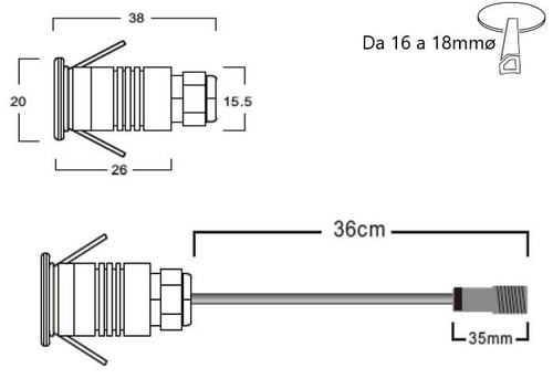 Faretto LED Mini 1W Faretto LED Mini 1W