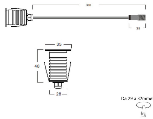 Faretto Segnapasso LED 3W, IP67, Acciaio Inox Professional Faretto Segnapasso LED 3W, IP67, Acciaio Inox Professional