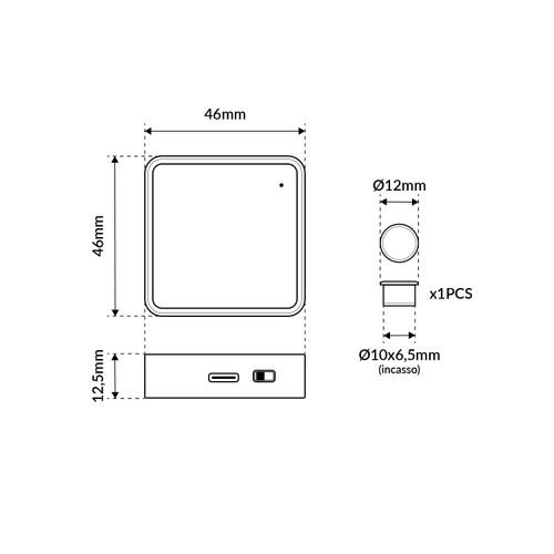 Sensore di apertura Porte e Armadi, Wireless e Magnetico - SERIE STS Sensore di apertura Porte e Armadi, Wireless e Magnetico - SERIE STS