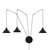 Lampada a sospensione 3xE27 ABRAMO 3 Nera