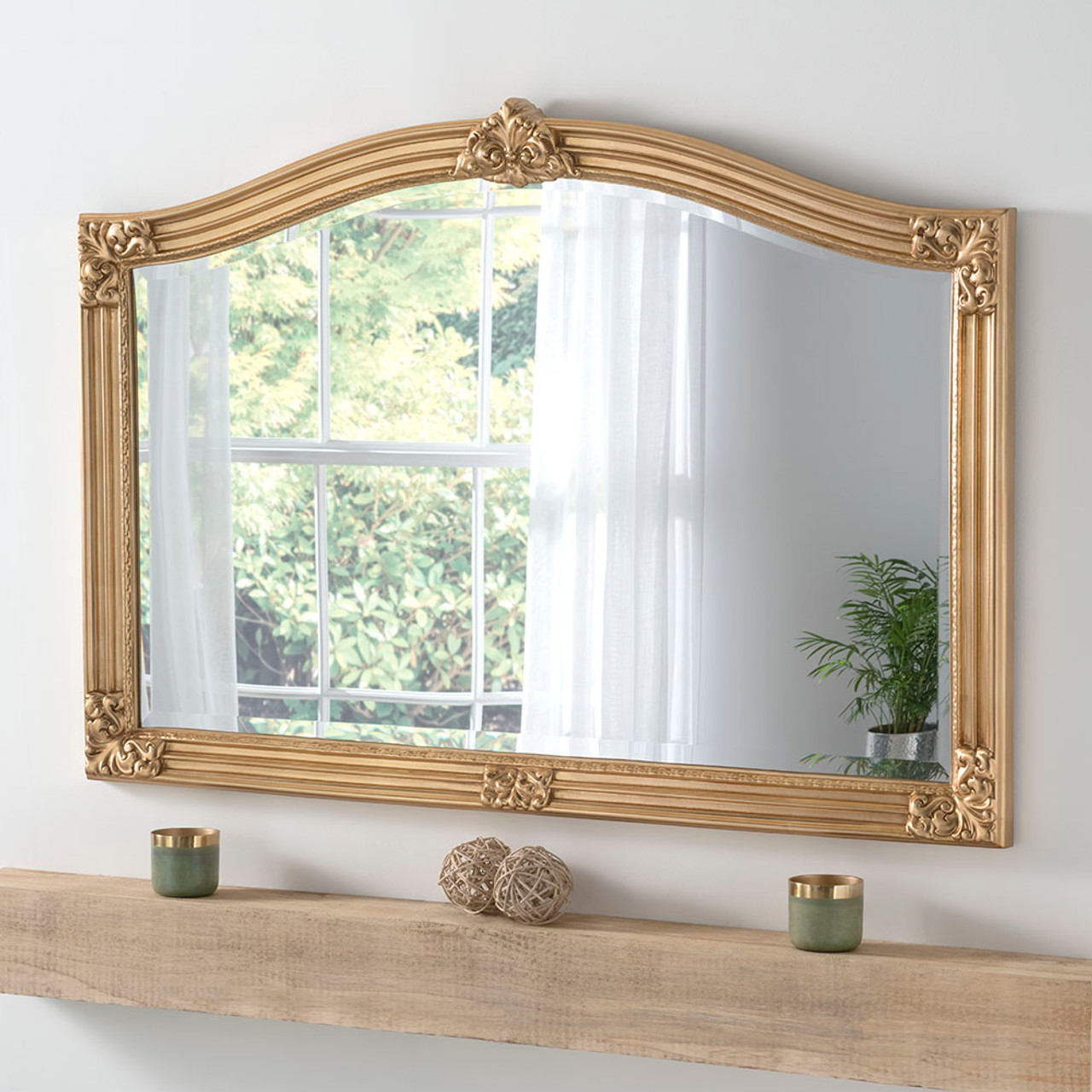 Gold Overmantle Mirror | Gold Fireplace Mirrors | Free Delivery