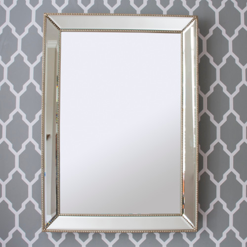 Image of Beaded Champagne Silver Mirror
