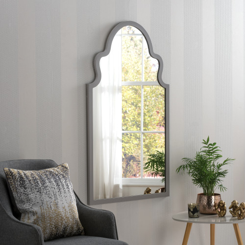 Image of Marrakesh Dark Grey Arched Mirror