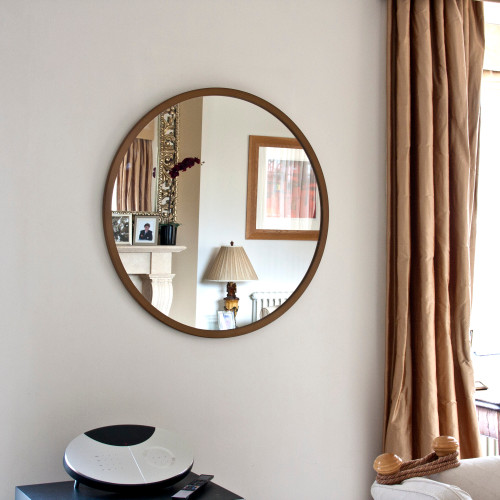 Image of Modern Bronze Round Mirror