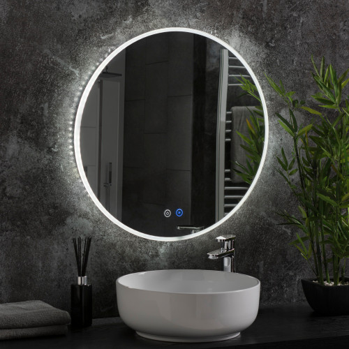 round light up mirror