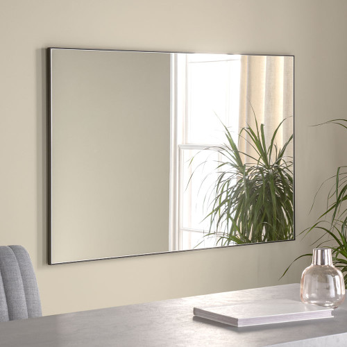 Black minimal Rectangular Mirror 120X80CM