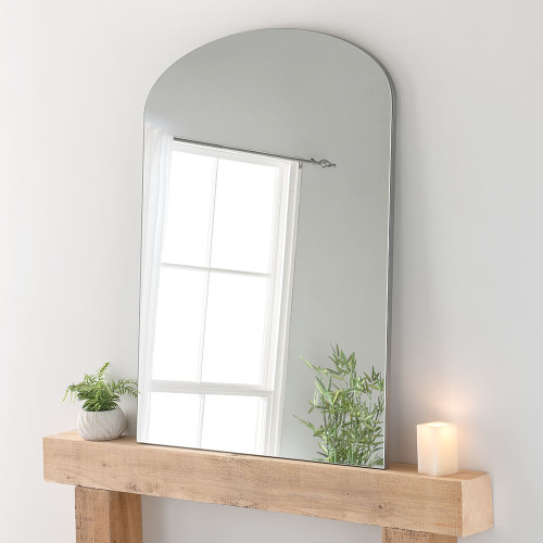 Large Simple Overmantle mirror 91(w) x 120cm(h) Silver