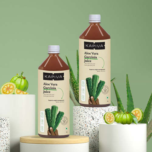 Kapiva Aloe + Garcinia Juice 1 L POWER COMBO (Pack of Two)