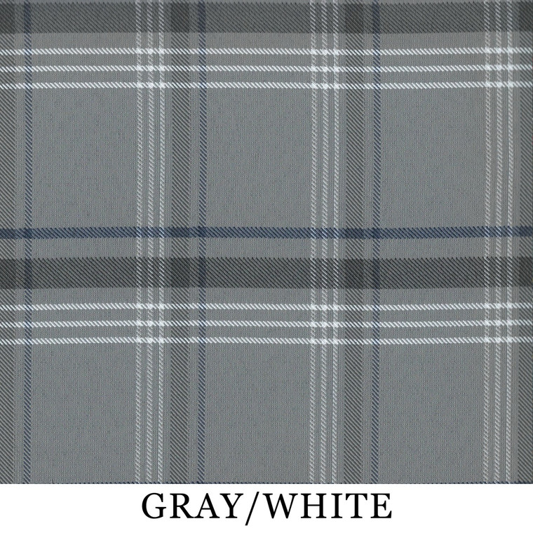 Plaid Upholstery Fabric-Gray/White