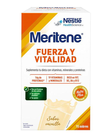 Meritene Fuerza y Vitalidad 15 Sobres Vainilla