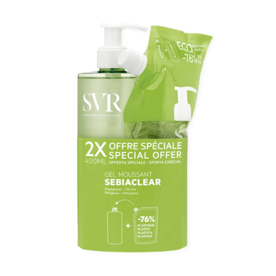 SVR Sebiaclear Gel Limpiador 400 ml + Recarga 400 ml