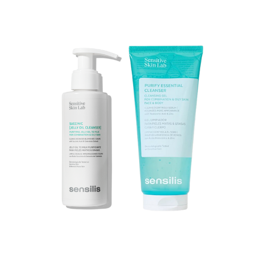 Sensilis Pack Succinic Jelly Oil Cleanser 150 ml + Purify Essential Cleanser 200 ml