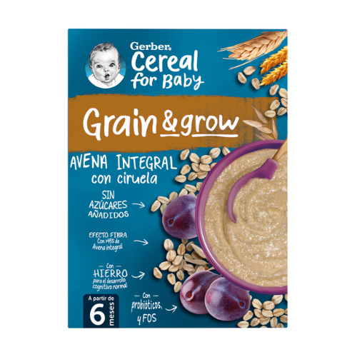 Gerber Papilla Avena Integral con Ciruela 250 Gramos