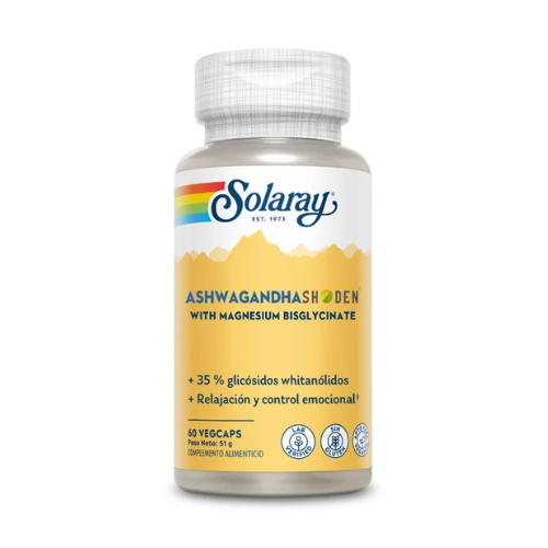 Solaray Ashwagandha Shoden y Bisglicinato de Magnesio 60 Cápsulas