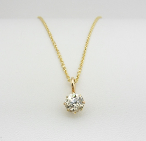 Diamond solitaire pendant  0.76ct  on 18ct gold 18" chain