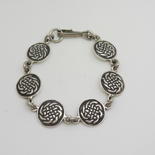 Vintage Celtic design bracelet marked Iona Sterling Scotland