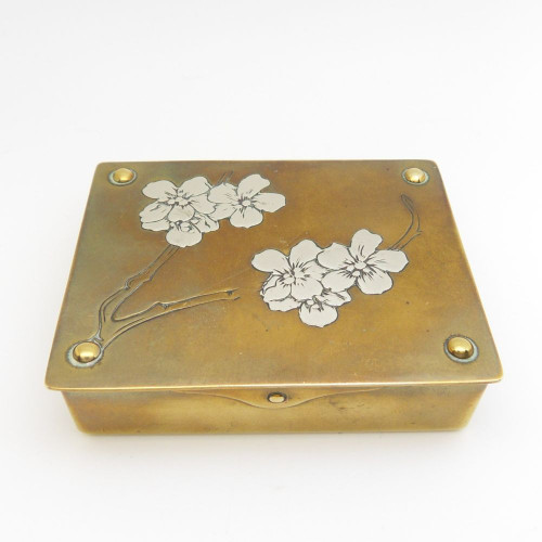 Early 20th Century German brass triple stamp & wax box
