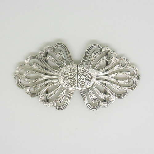 Vintage floral silver buckle hallmarked Birmingham 1985 M Kamin & Co Ltd