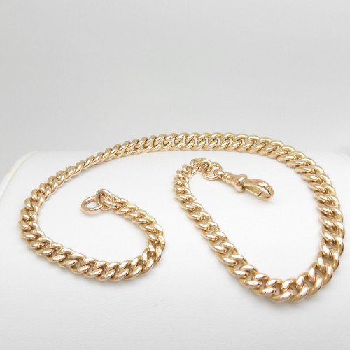 Victorian 9ct gold graduated pocket watch chain