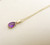 Pretty hallmarked 9ct gold pear shape amethyst pendant on 18" chain marked 9ct