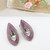 Pretty pair of purple enamel ear clips by Olaf Fritjof Hjortdahl c1950s, 925s Sterling