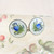 Pair of vintage screw earrings with enamel bluebell decoration marked Sterling Norway by Ivar T Holth