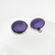 Chic circular silver and purple enamel ear clips London 1998