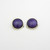 Chic circular silver and purple enamel ear clips London 1998