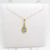 9ct yellow gold topaz set pendant on 16" fine chain marked 9kt