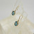 Pair of blue topaz drop earrings in 9ct yellow gold
