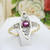 Art Deco ruby & diamond set marquise shaped ring tests 18ct gold