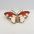 Vintage Norwegian silver & red enamel butterfly brooch by Hroar Prydz