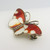 Vintage Norwegian silver & red enamel butterfly brooch by Hroar Prydz