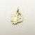 Vintage crescent moon & owl charm marked 9ct