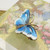 Vintage Norwegian silver & enamel butterfly brooch by Hroar Prydz