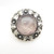 Stunning rose quartz set sterling silver brooch by Danish designer Niels Erik From