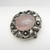 Stunning rose quartz set sterling silver brooch by Danish designer Niels Erik From