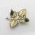 Vintage silver gilt & green enamel leaves brooch