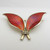 Stunning vintage silver & red enamel leaves brooch by Norwegian designer David Andersen