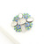 Beautiful arts & crafts enamel flowers & moonstone set brooch
